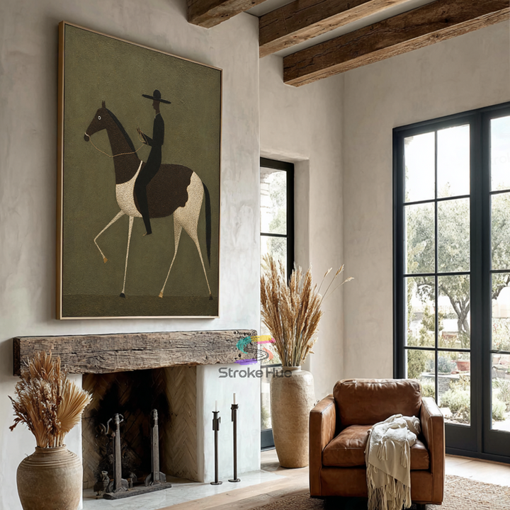 Shadow Plain Rider-Pinto Horse Painting