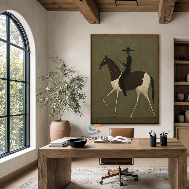 Shadow Plain Rider-Pinto Horse Painting