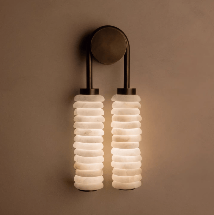 Calla Ribbed Alabaster Sconce