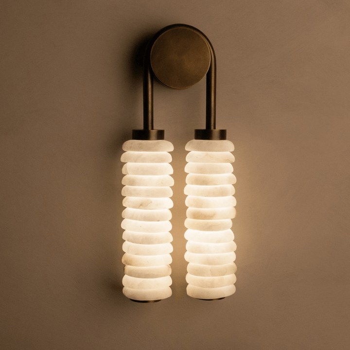 Calla Ribbed Alabaster Sconce