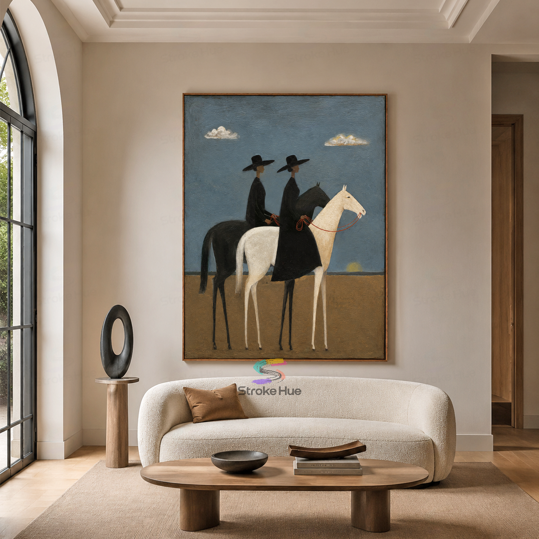 Silent Horizon Riders-Horse Painting