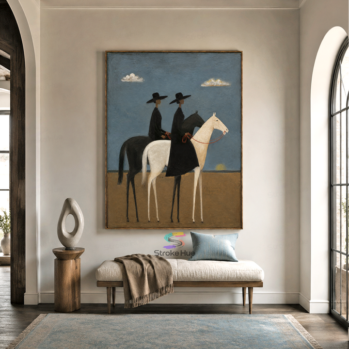Silent Horizon Riders-Horse Painting