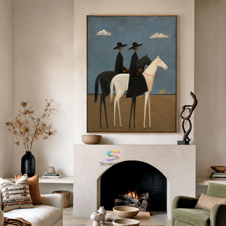 Silent Horizon Riders-Horse Painting