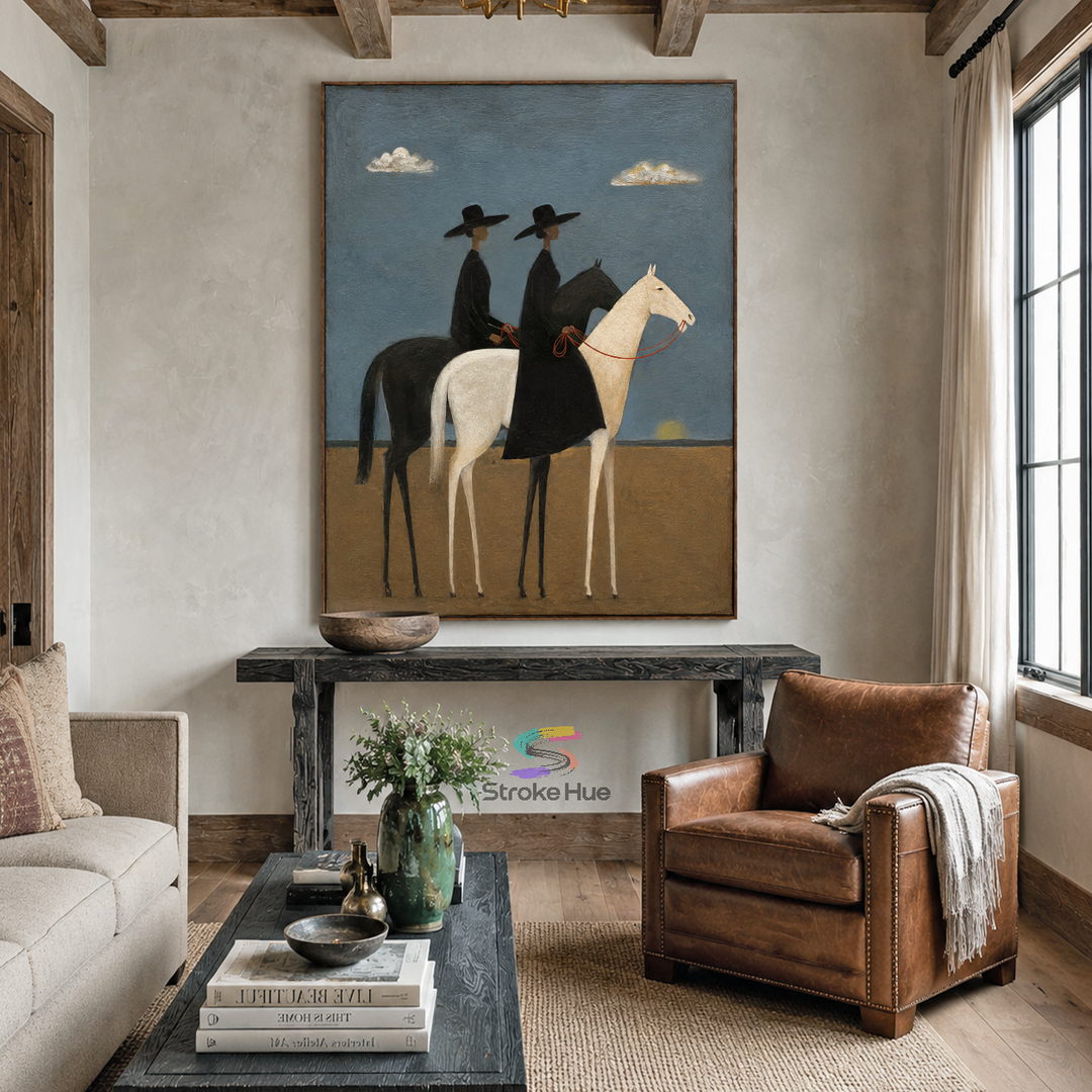 Silent Horizon Riders-Horse Painting