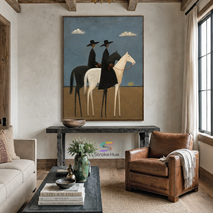 Silent Horizon Riders-Horse Painting