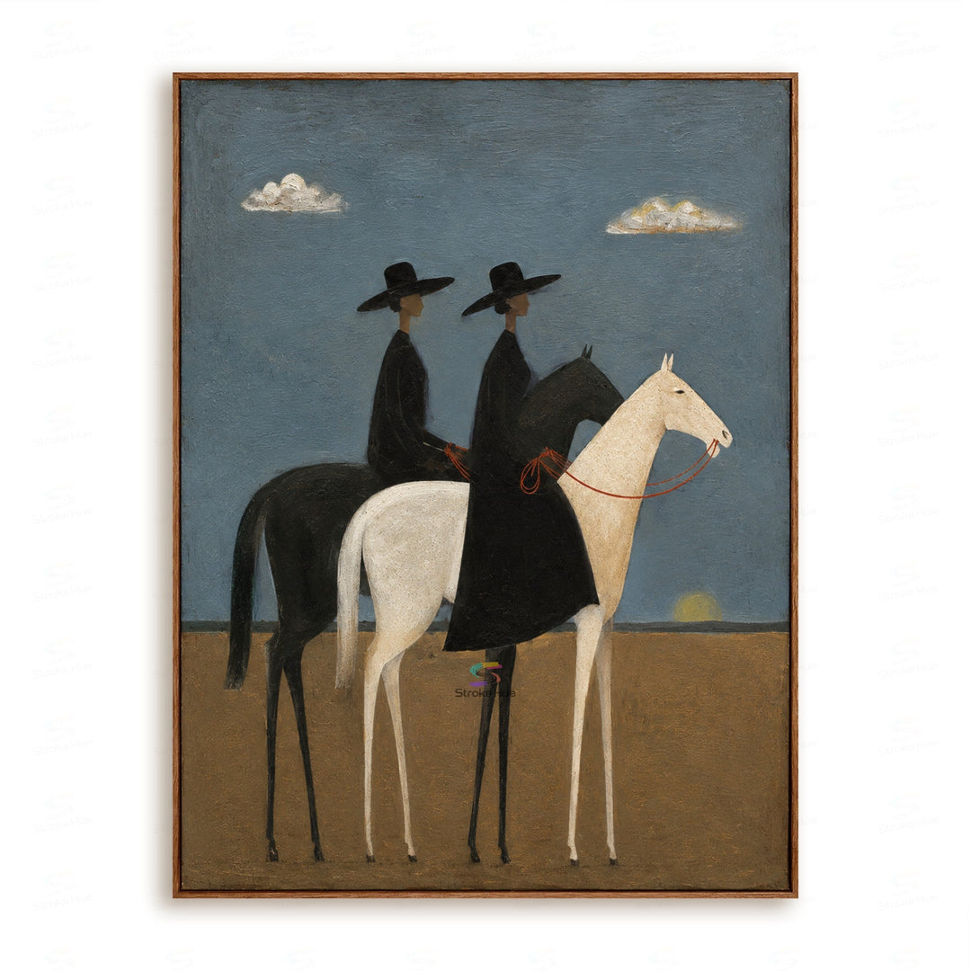 Silent Horizon Riders-Horse Painting