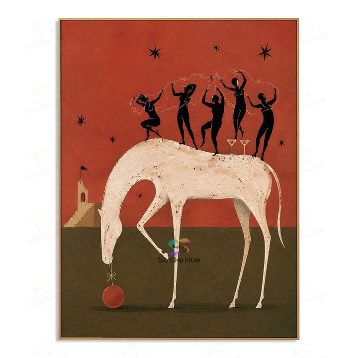 Crimson Dancers-Horse Painting