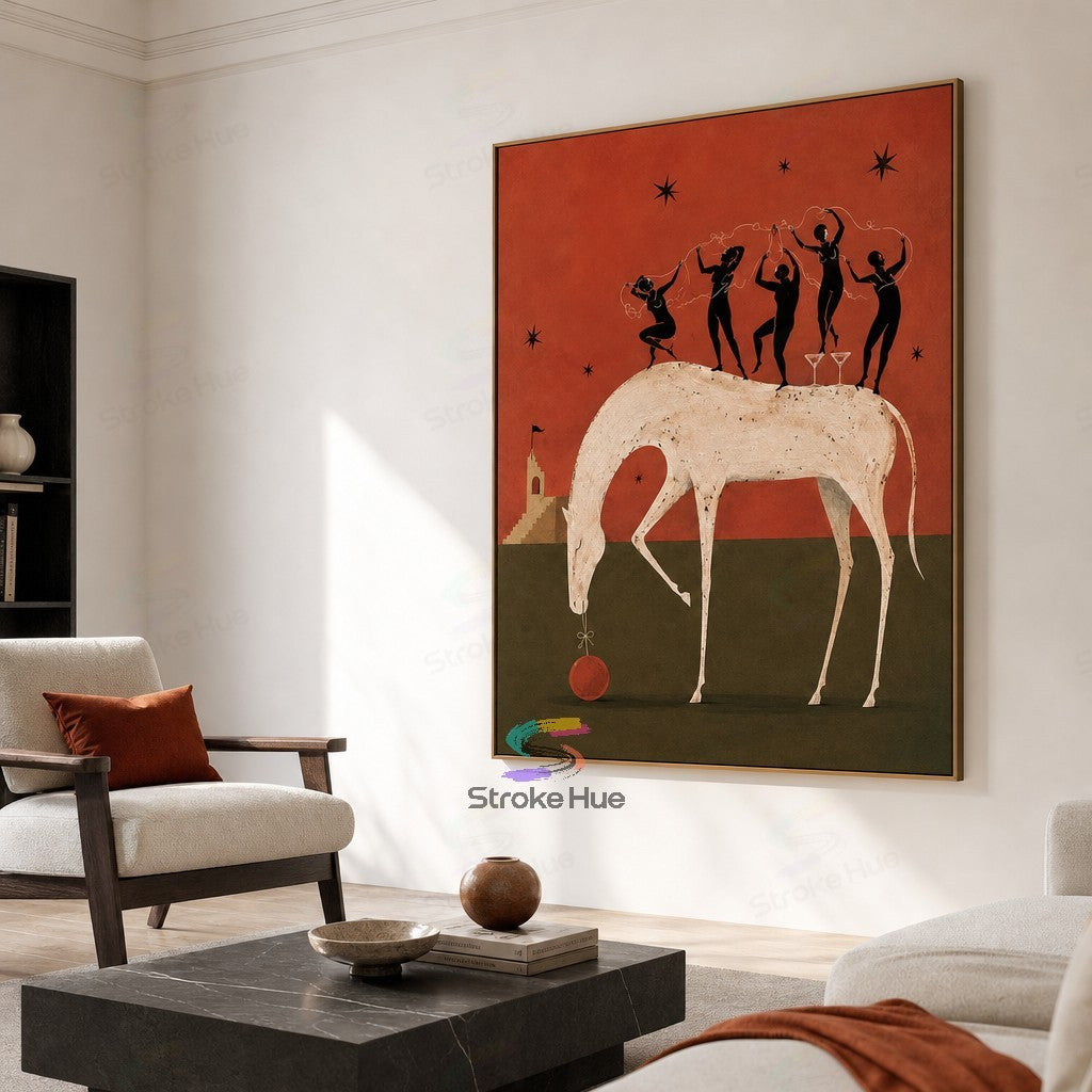 Crimson Dancers-Horse Painting