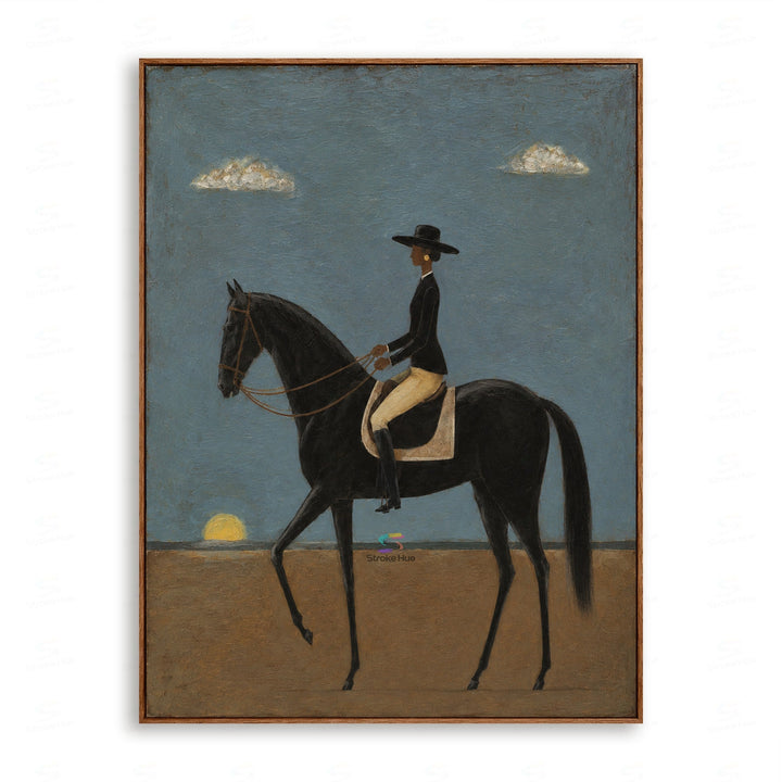 Dusk Cloud Rider-Black Horse Painting