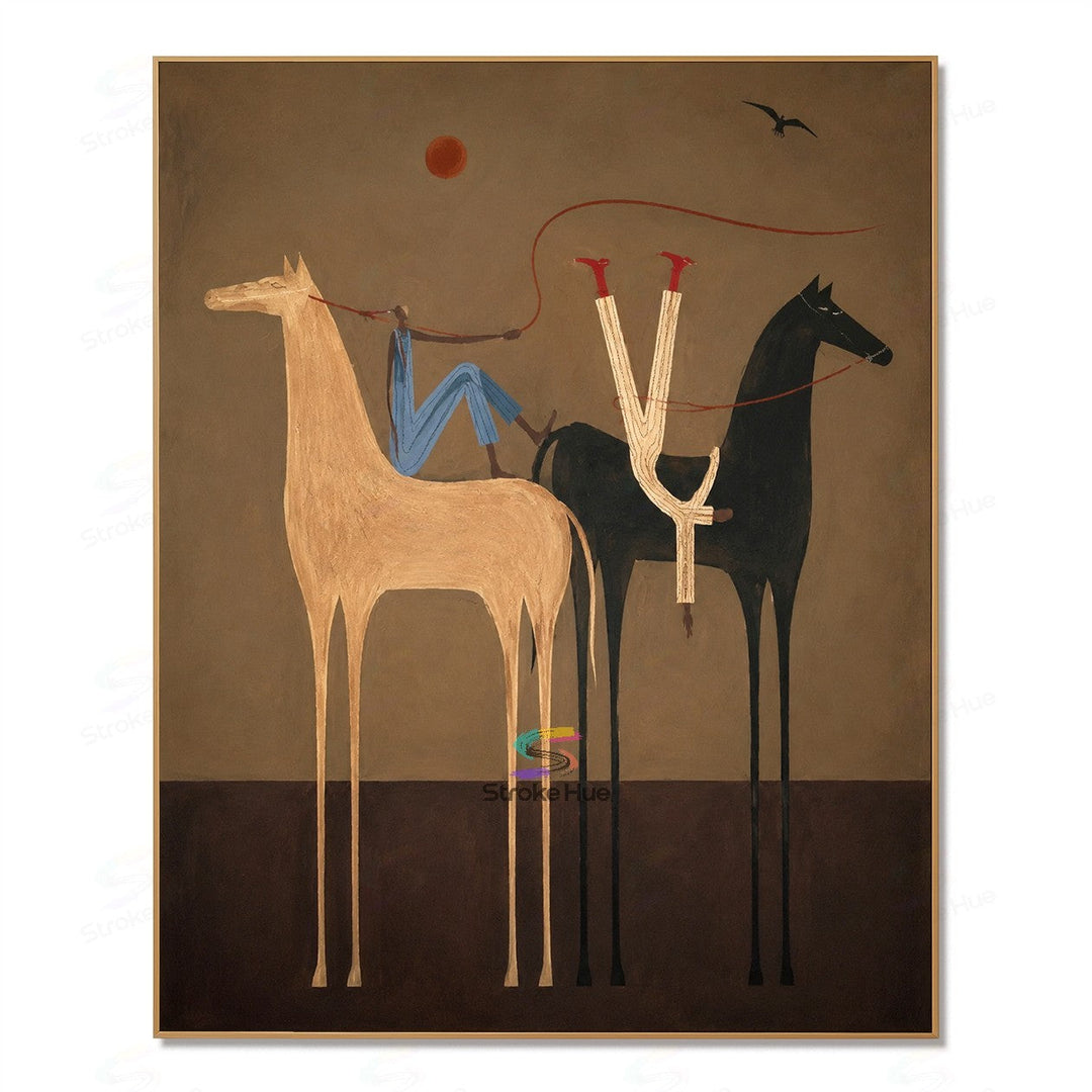 Red Thread Riders-Two Horse Painting