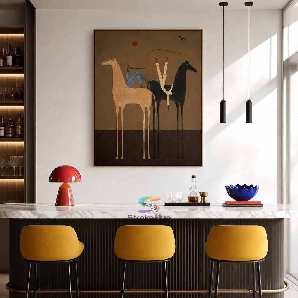 Red Thread Riders-Two Horse Painting