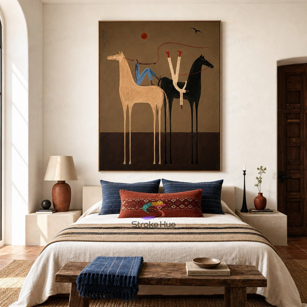 Red Thread Riders-Two Horse Painting