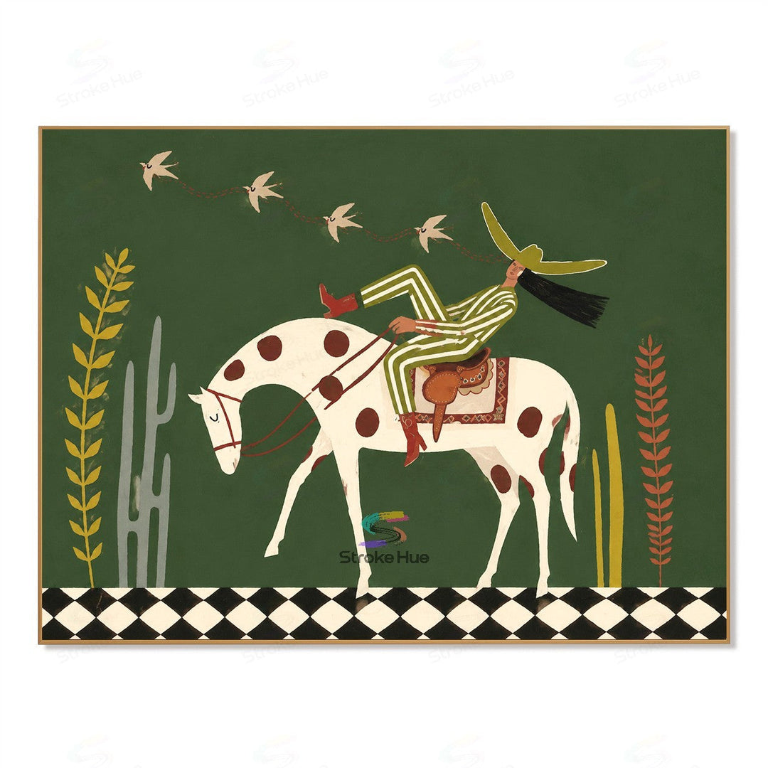 Fern Rider-Spotted Horse Painting