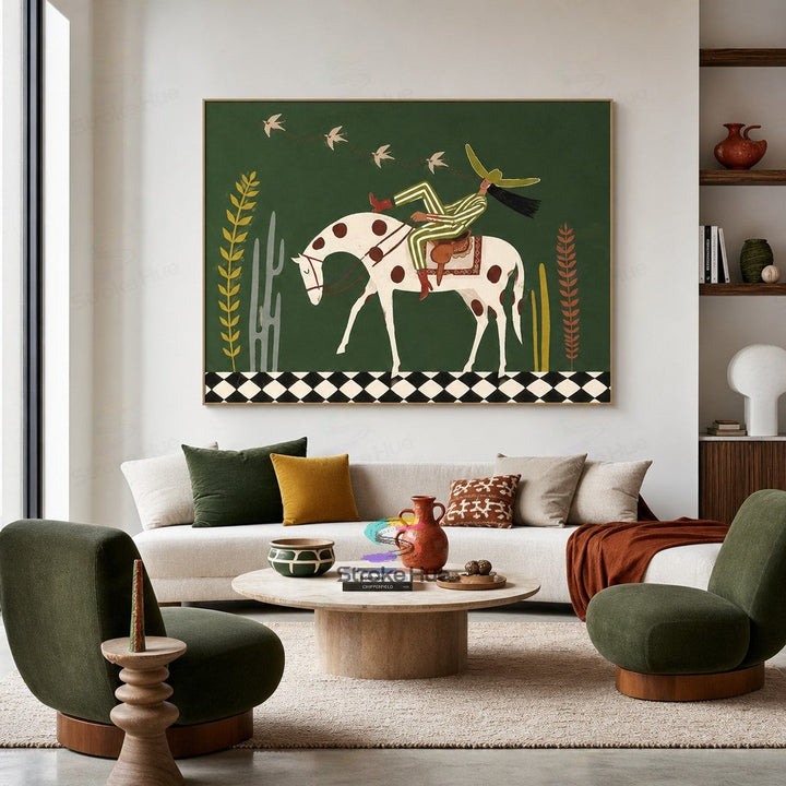 Fern Rider-Spotted Horse Painting
