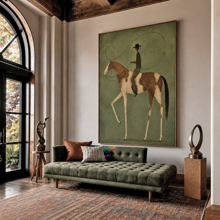 Lasso Trail Rider-Spotted Horse Painting