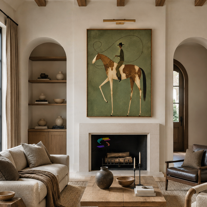 Lasso Trail Rider-Spotted Horse Painting