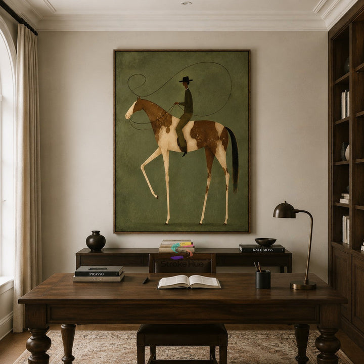 Lasso Trail Rider-Spotted Horse Painting