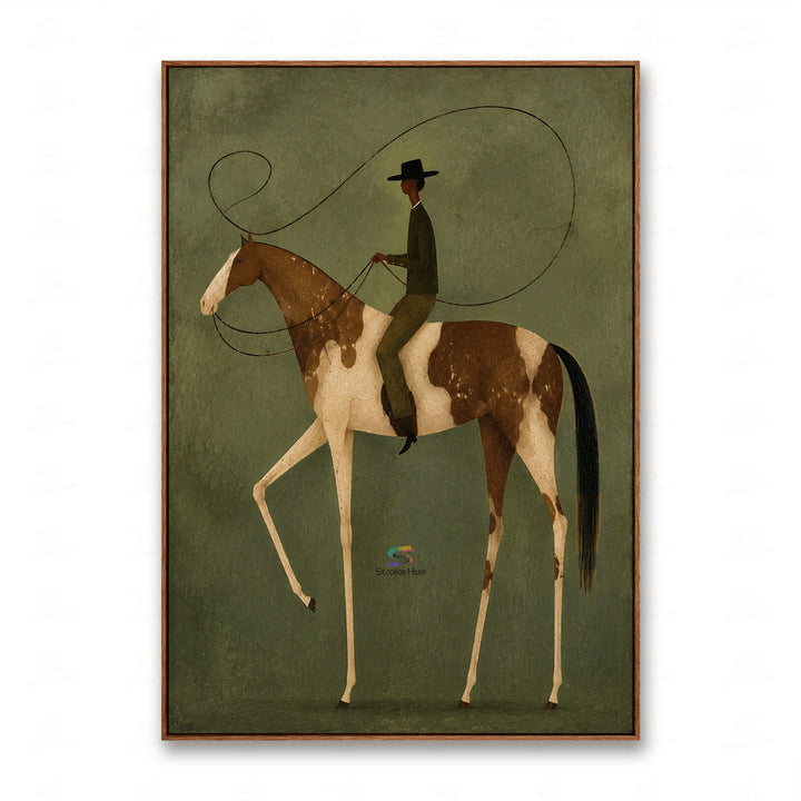 Lasso Trail Rider-Spotted Horse Painting