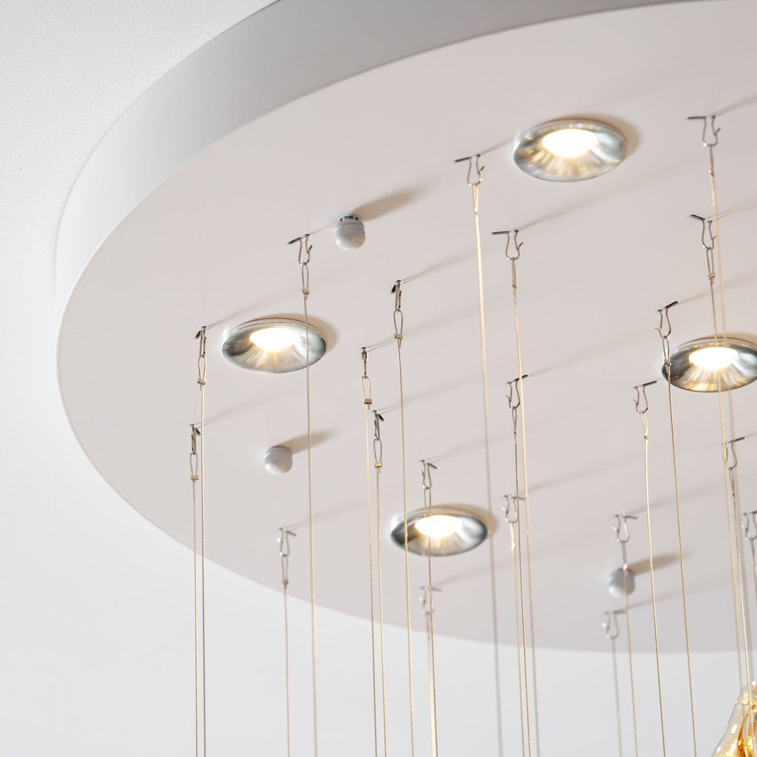 Aqua Ripple Glass Art Customize Chandelier