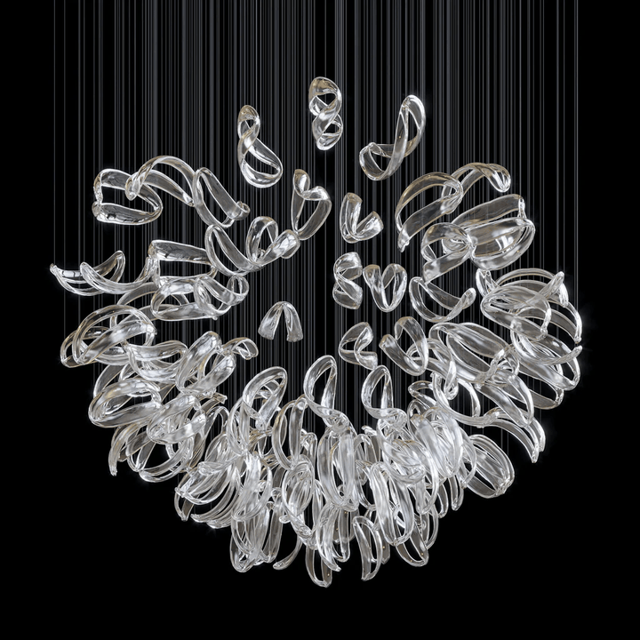 Aqua Ripple Glass Art Customize Chandelier
