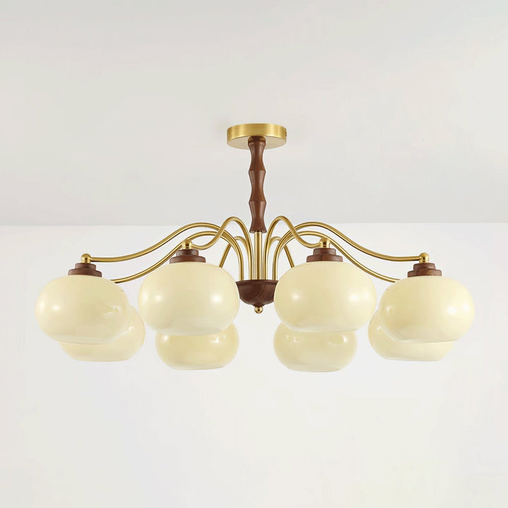 Persimmon Glass Globe Ceiling fixture Chandelier