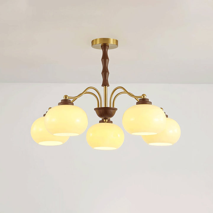 Persimmon Glass Globe Ceiling fixture Chandelier