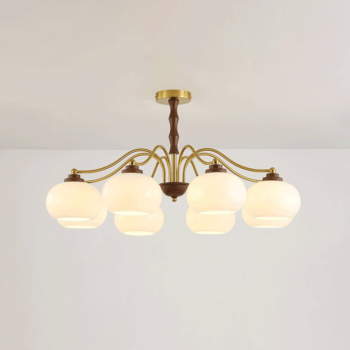 Persimmon Glass Globe Ceiling fixture Chandelier