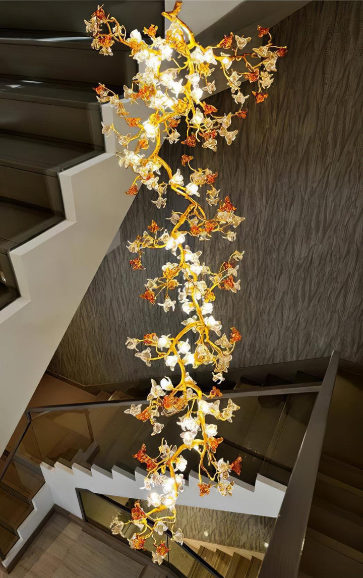 Brass Maple Branch Chandelier