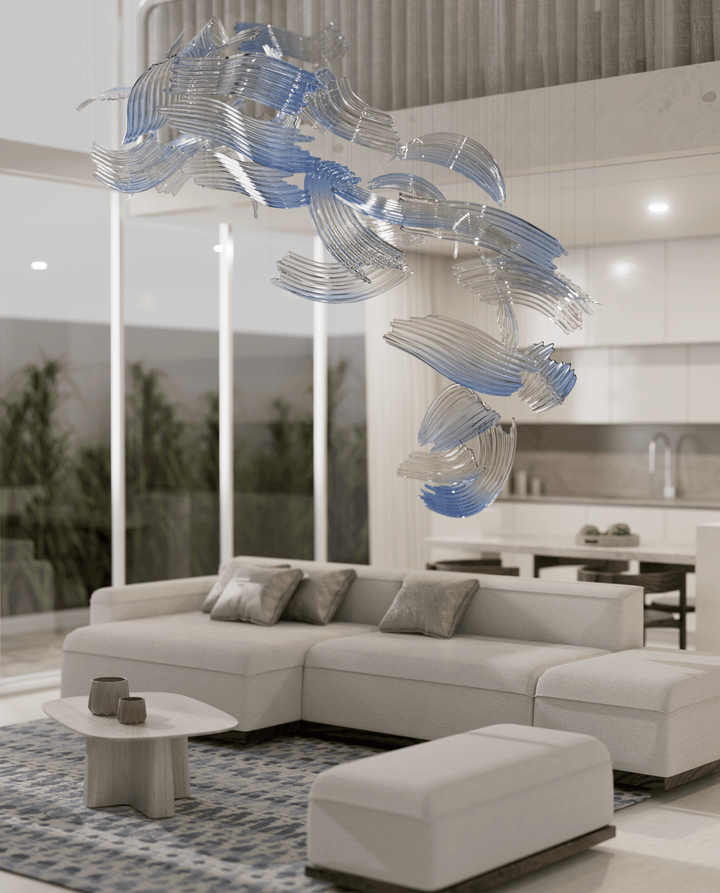 Brush Art Glass Chandelier