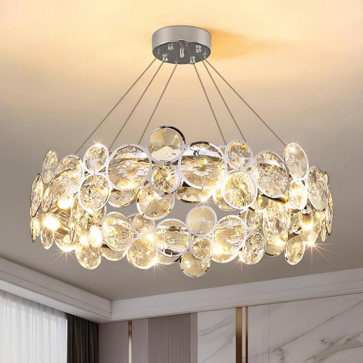 Chrome Round Crystal Chandelier