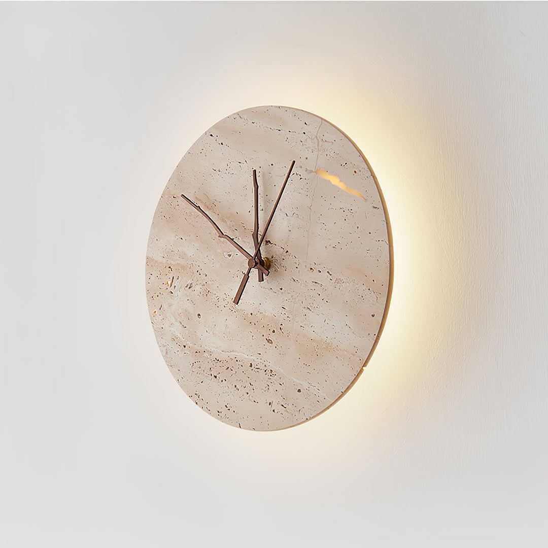 Clock Travertine Wall Lamp