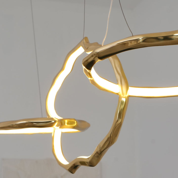 Cloud Rings Series Brass Chandelier