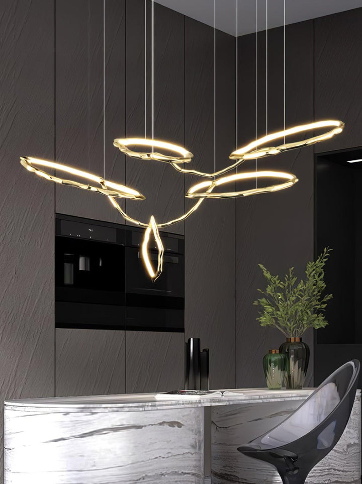Cloud Rings Series Brass Chandelier