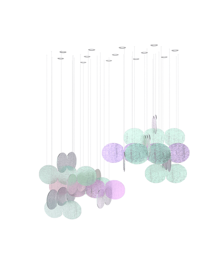 Clouds Iridescent Disc Chandelier