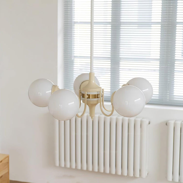 Cream Glass Ball Chandelier