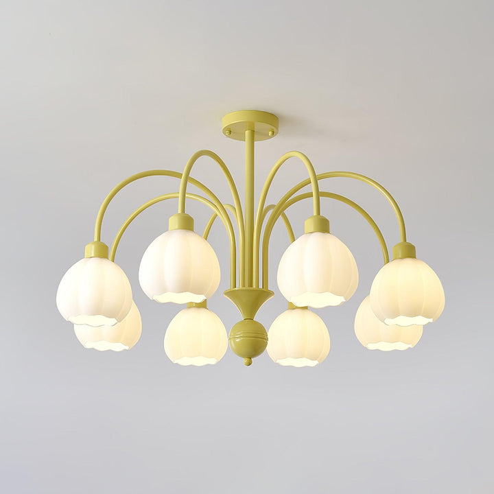 Cream Pumpkin Ball Chandelier
