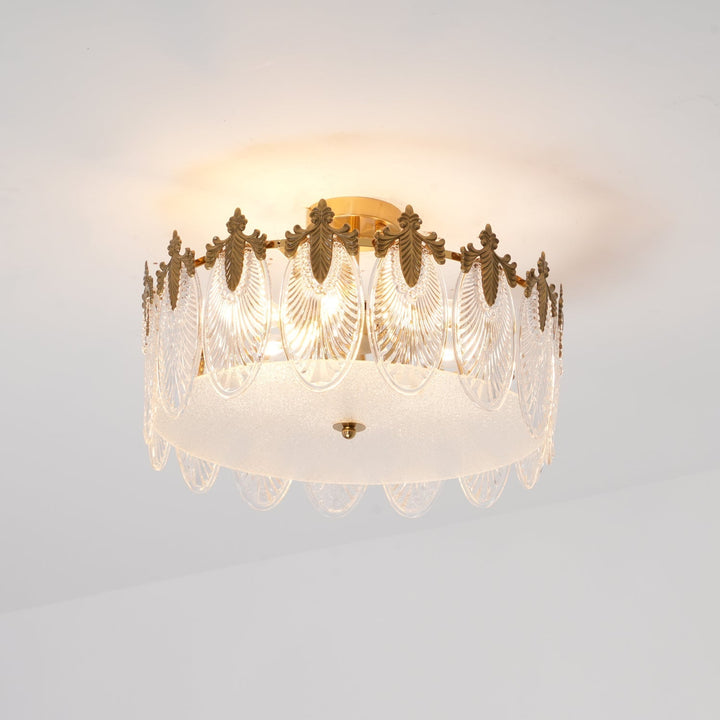 Decorative Pattern Glass Round Chandelier