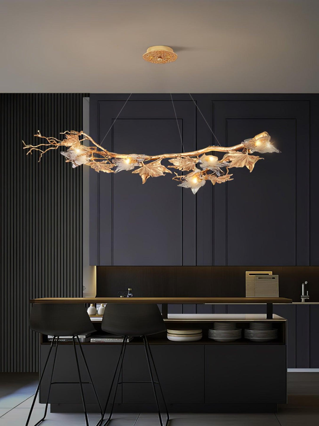 Folio Branch Brass Pendant light Chandelier