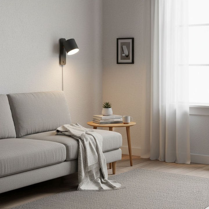 Rotatable Cylinder Plug-in Wall Lamp