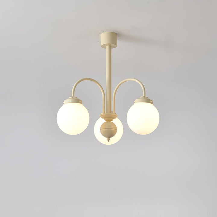 Cream Glass Sphere Chandelier