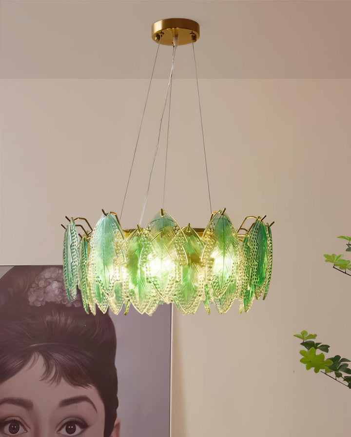 Maple Leaf Glass Ceiling fixture Chandelier