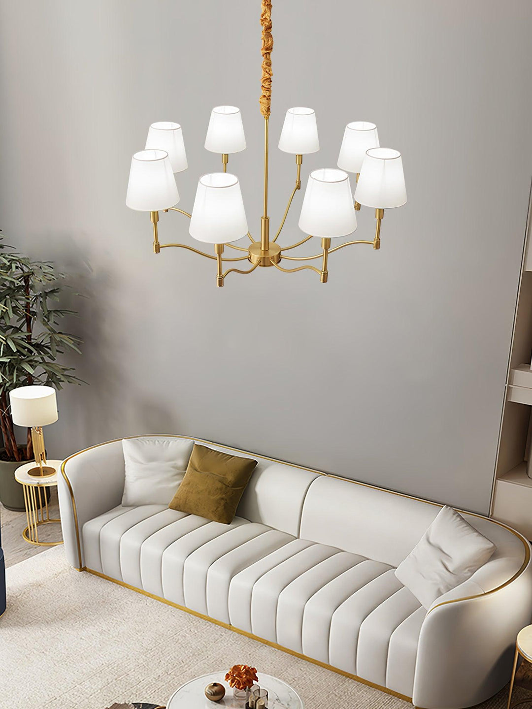 Meridian Mid Century Brass Pendant light Chandelier