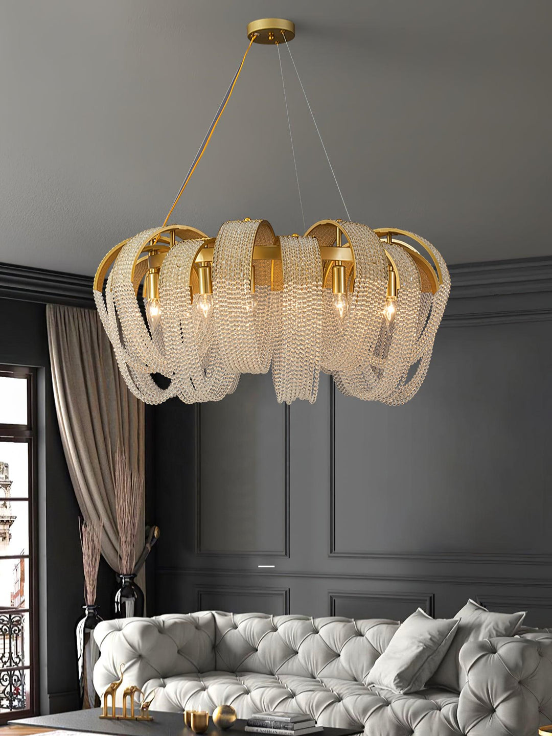 Mesh Crystal Crown Chandelier