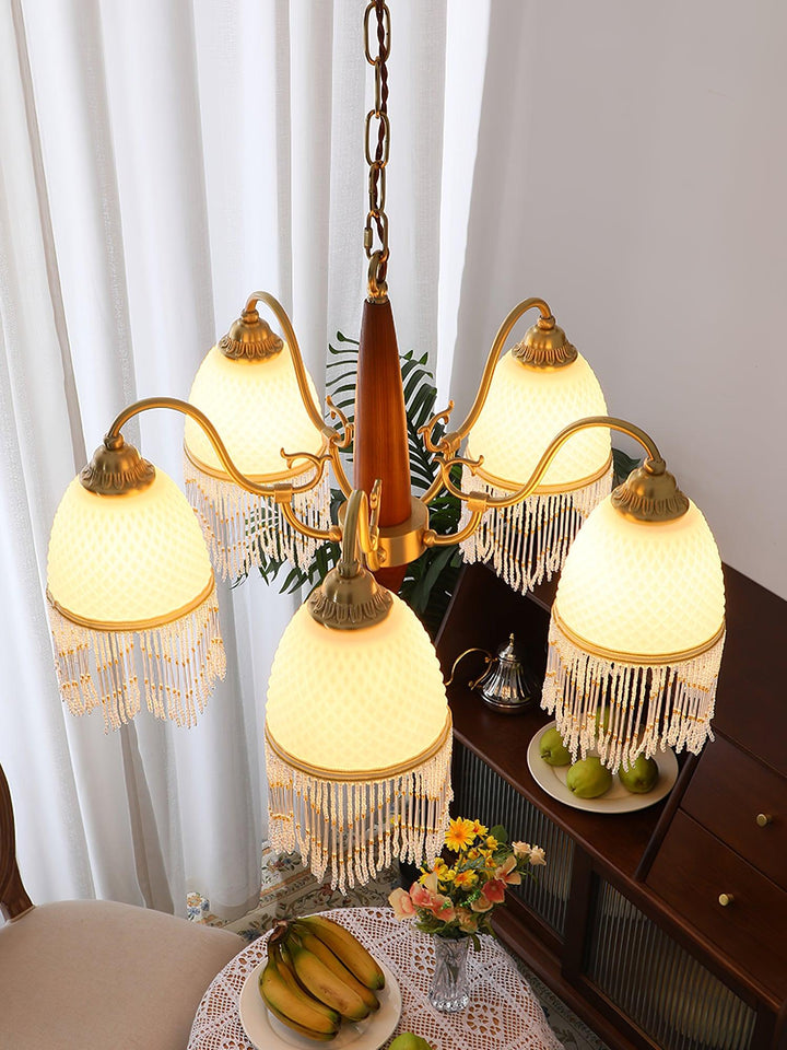 Mesh Tassel Glass Electrolier Chandelier