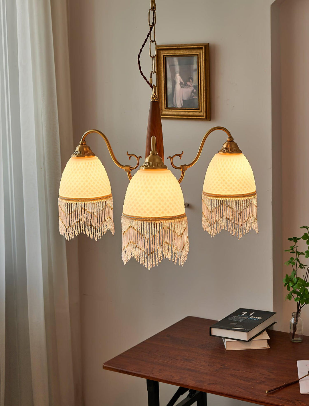 Mesh Tassel Glass Electrolier Chandelier