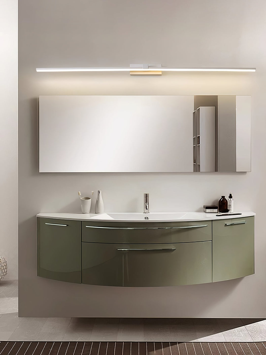 Metal Linear Mirror Sconce Wall Light