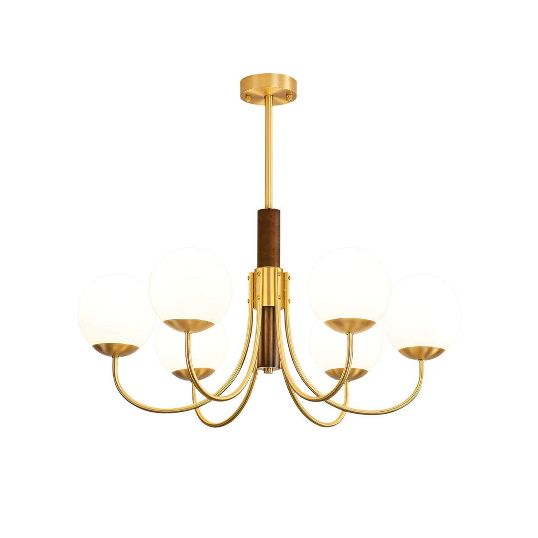 Midas Touch Walnut Sphere Ceiling fixture Chandelier
