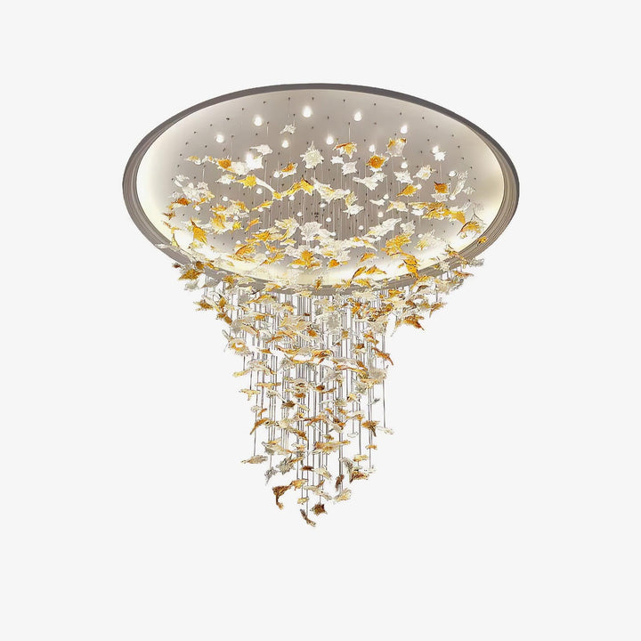 Multicolor Crystal Maple Leaf Electrolier Chandelier
