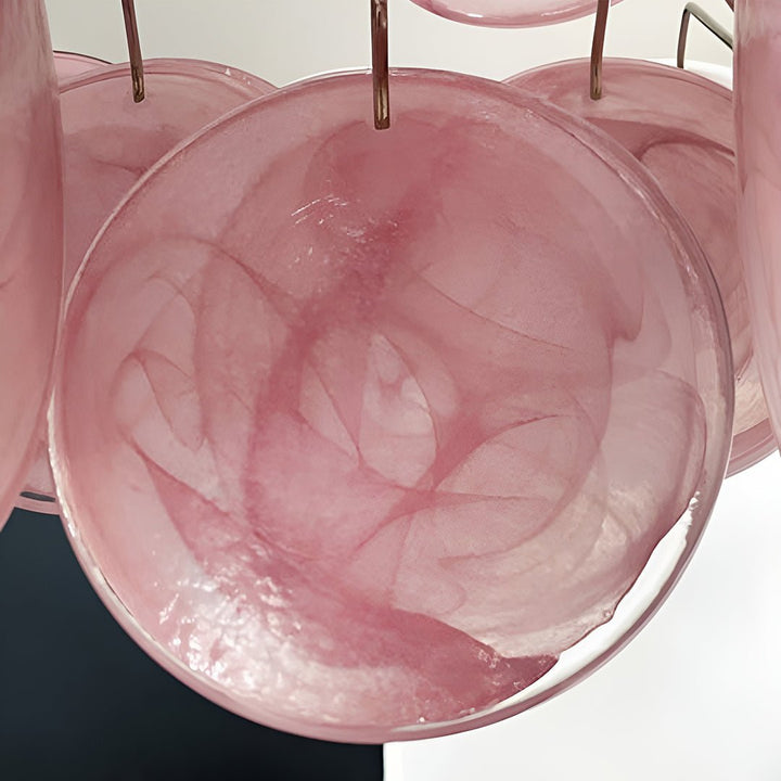 Murano Pink Disks Ceiling fixture Chandelier