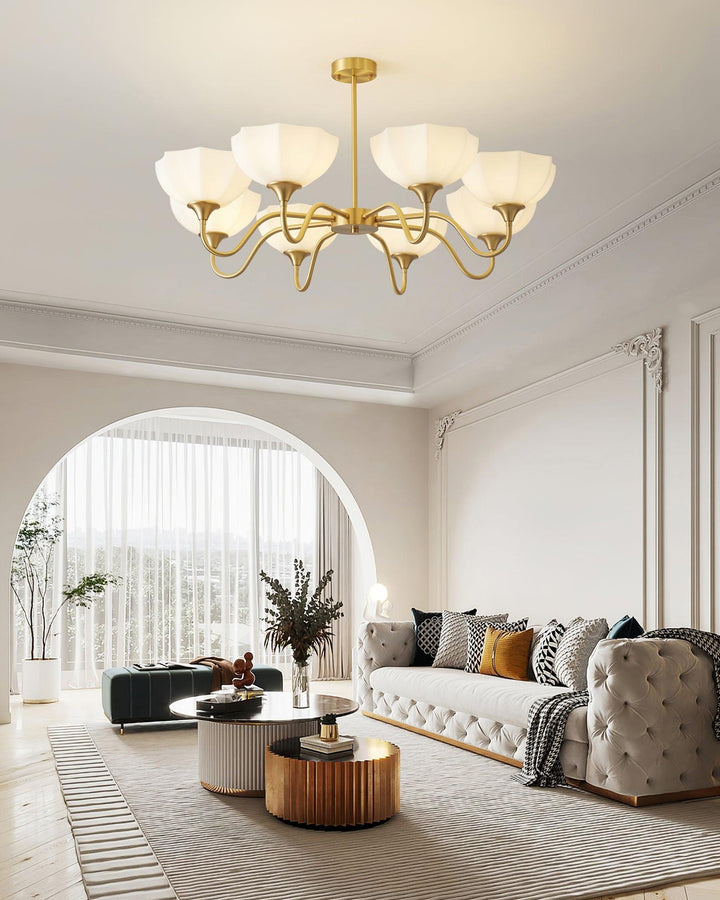 Octagonal Glass Bowl Ceiling fixture Chandelier